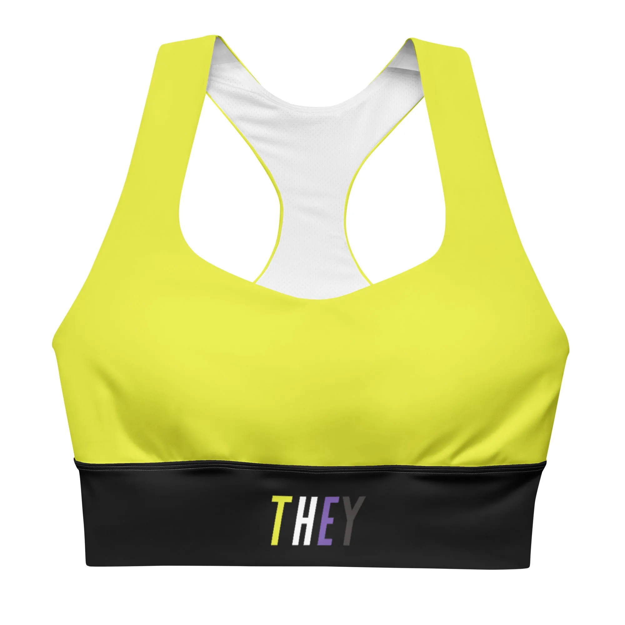 NonBinary Yellow Pride Sports Bra