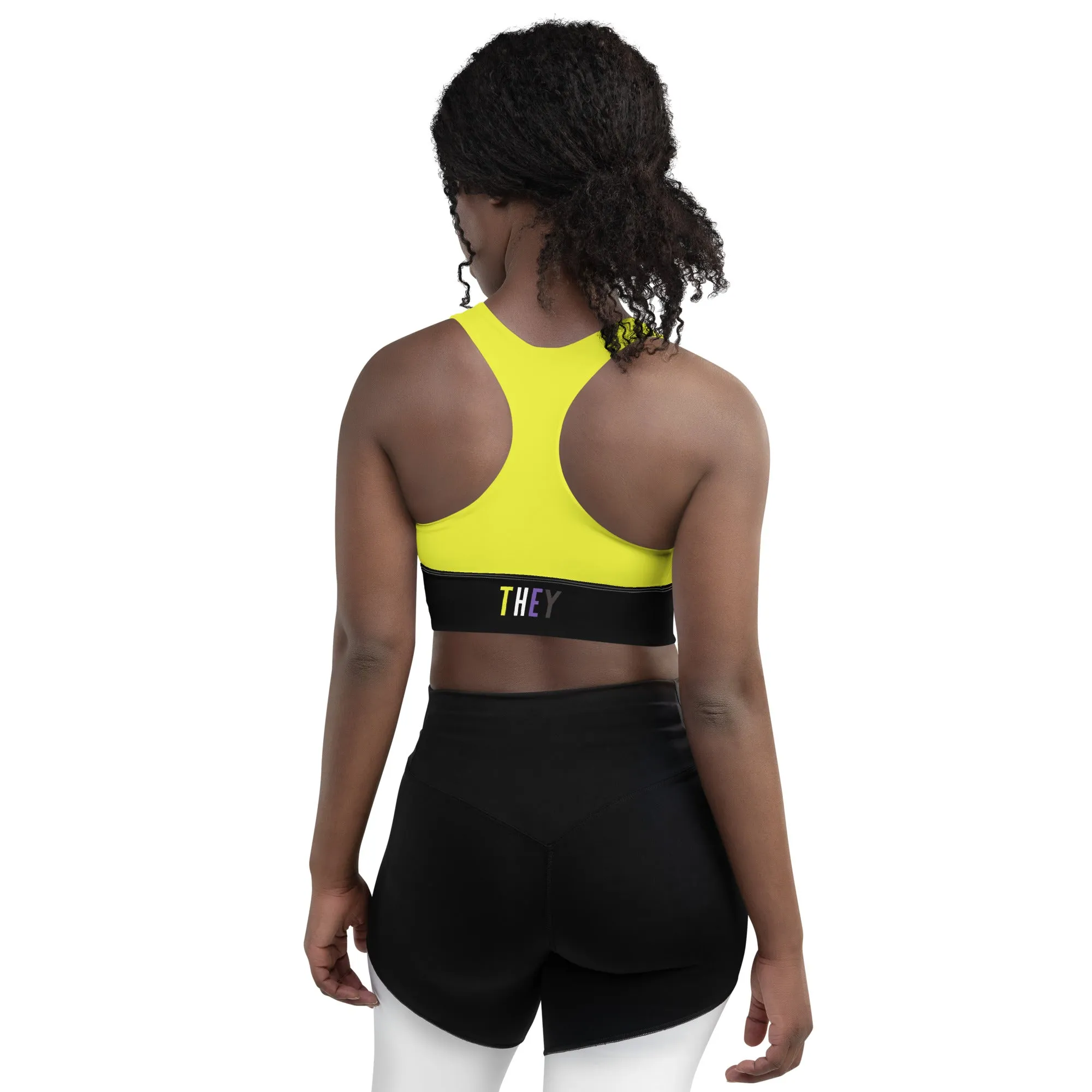 NonBinary Yellow Pride Sports Bra