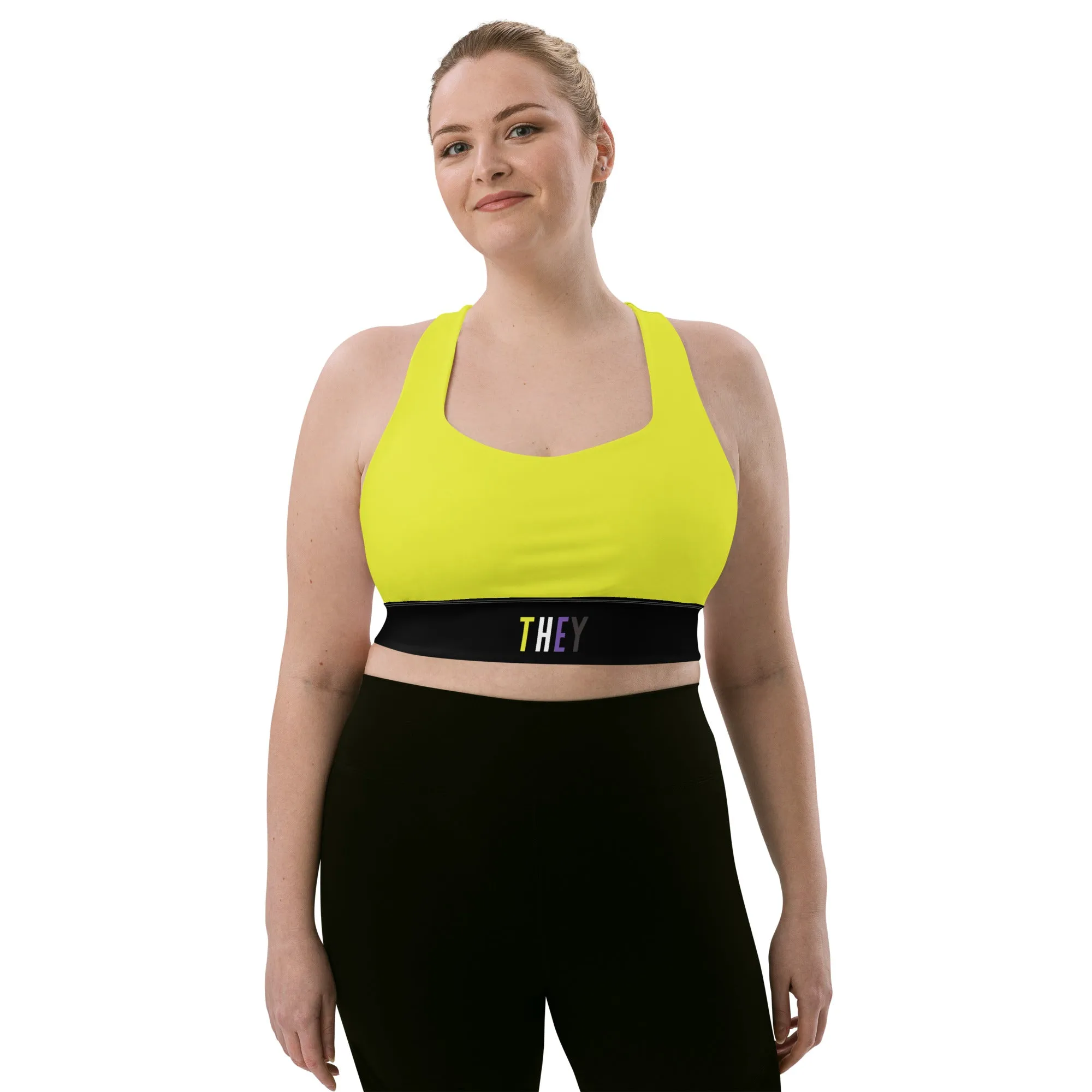 NonBinary Yellow Pride Sports Bra