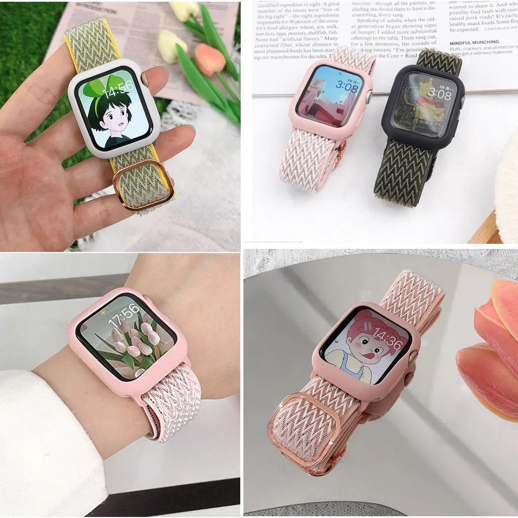 Nylon Strap For Apple Watch Band 44mm 45mm 41mm 40mm 38mm 42mm Accessories Pulseira Bracelet Iwatch Series 7 Se 6 5 4 3 - Watchbands