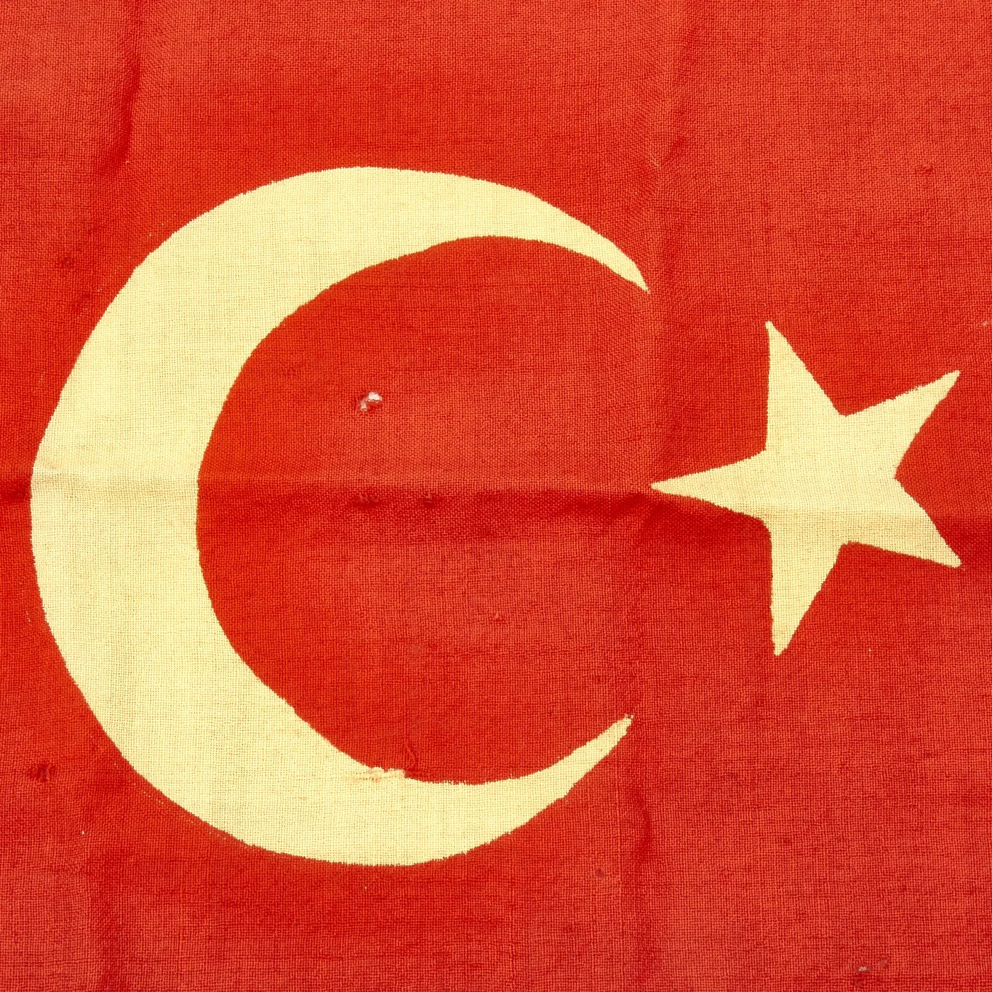 Original Ottoman Empire WWI Turkish Wool Flag - 19" x 29"