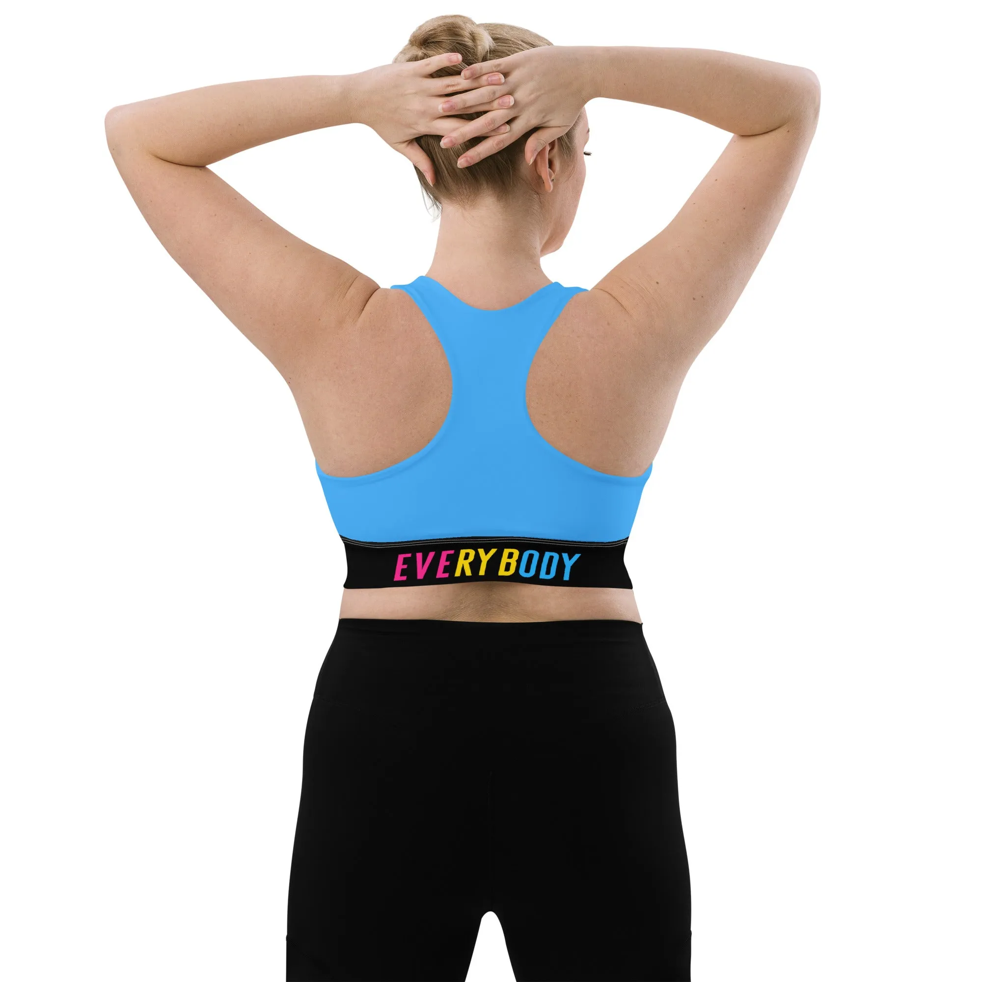 Pansexual Pride Blue Sports Bra