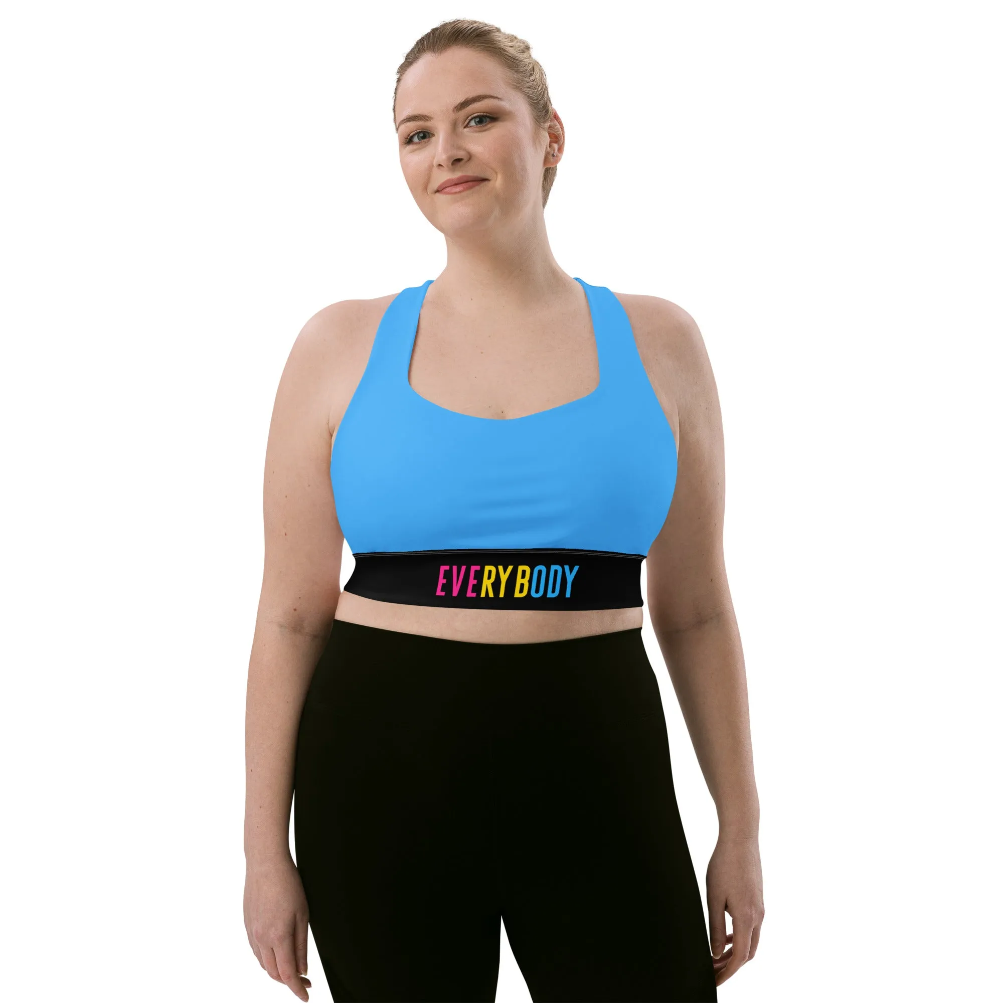 Pansexual Pride Blue Sports Bra