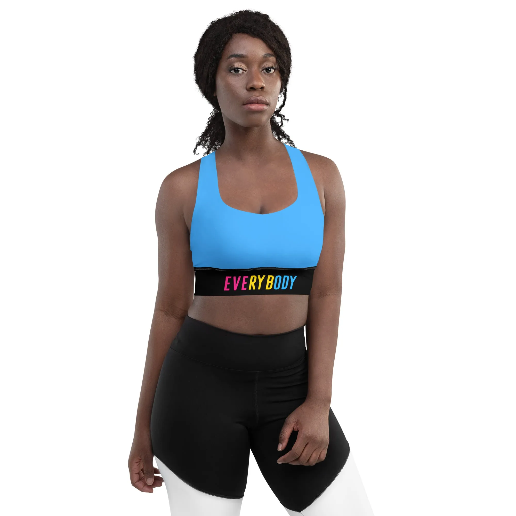 Pansexual Pride Blue Sports Bra