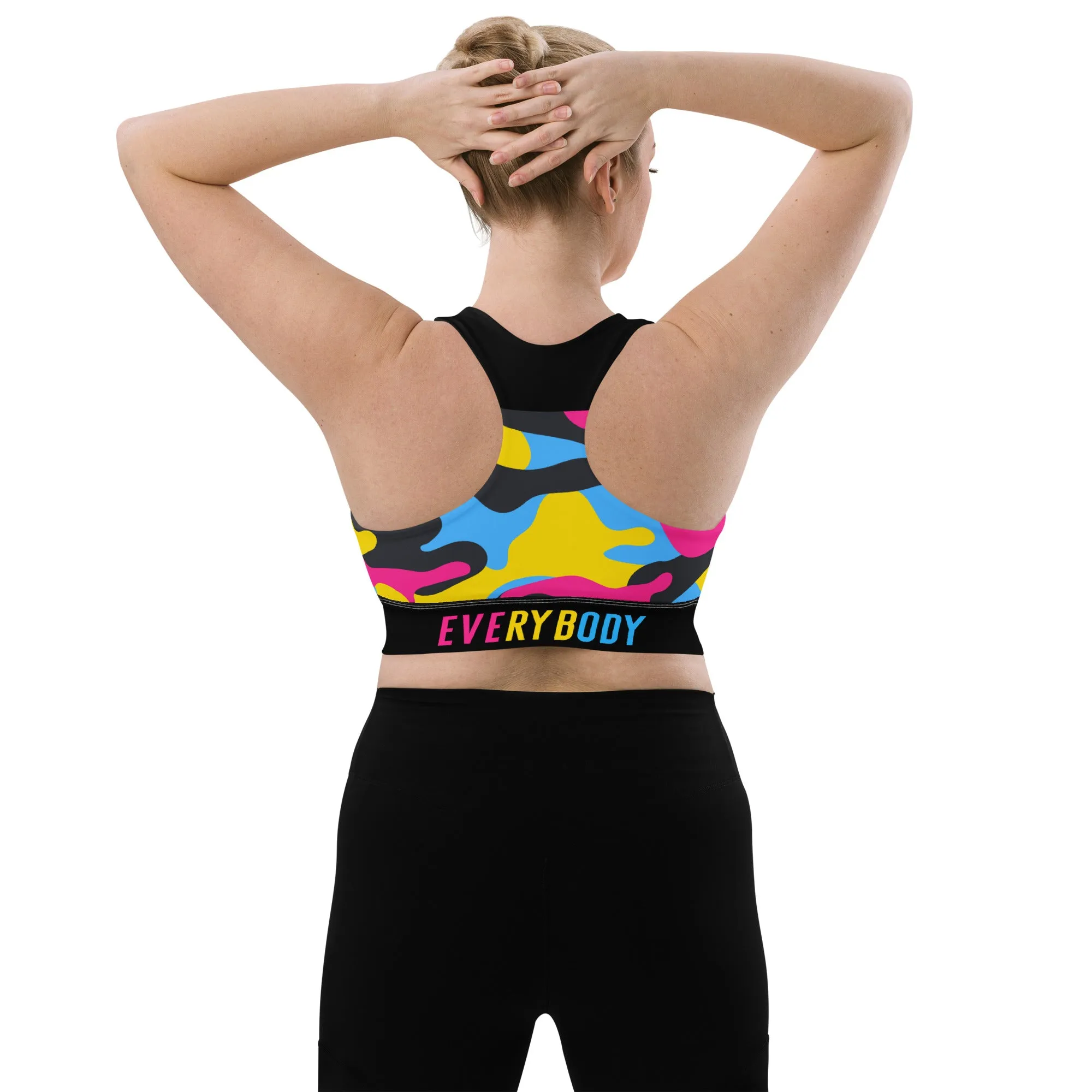 Pansexual Pride Camo Sports Bra