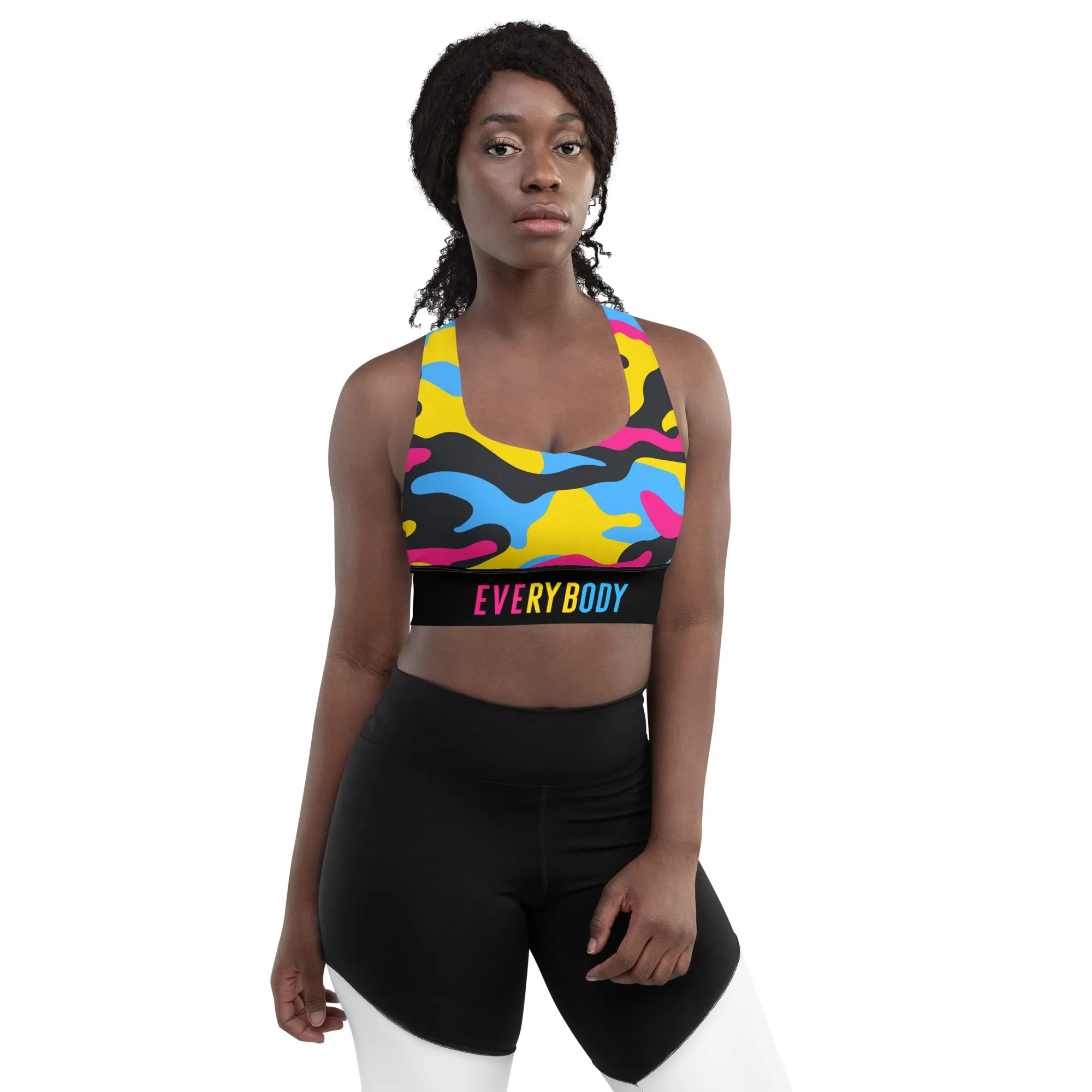 Pansexual Pride Camo Sports Bra