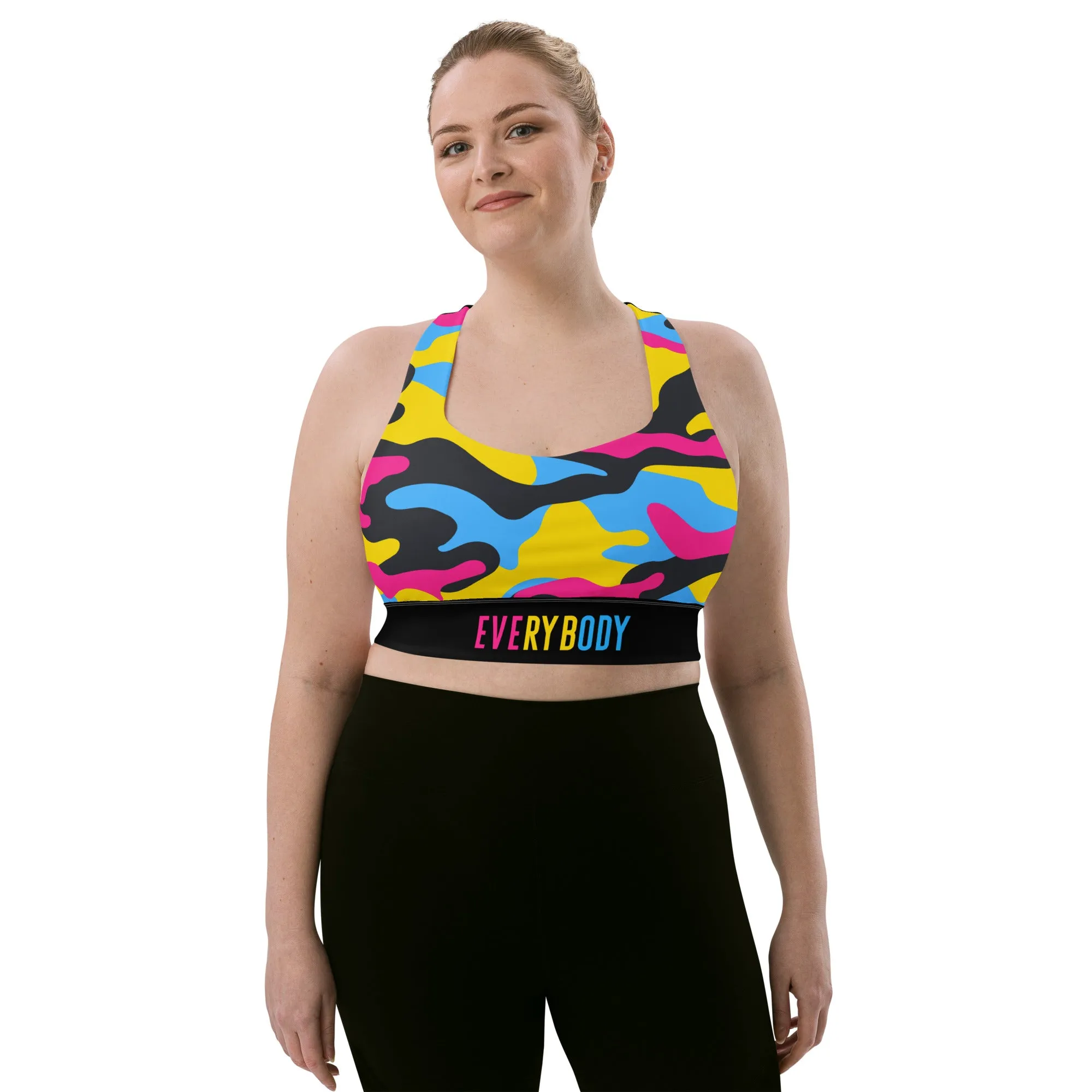 Pansexual Pride Camo Sports Bra