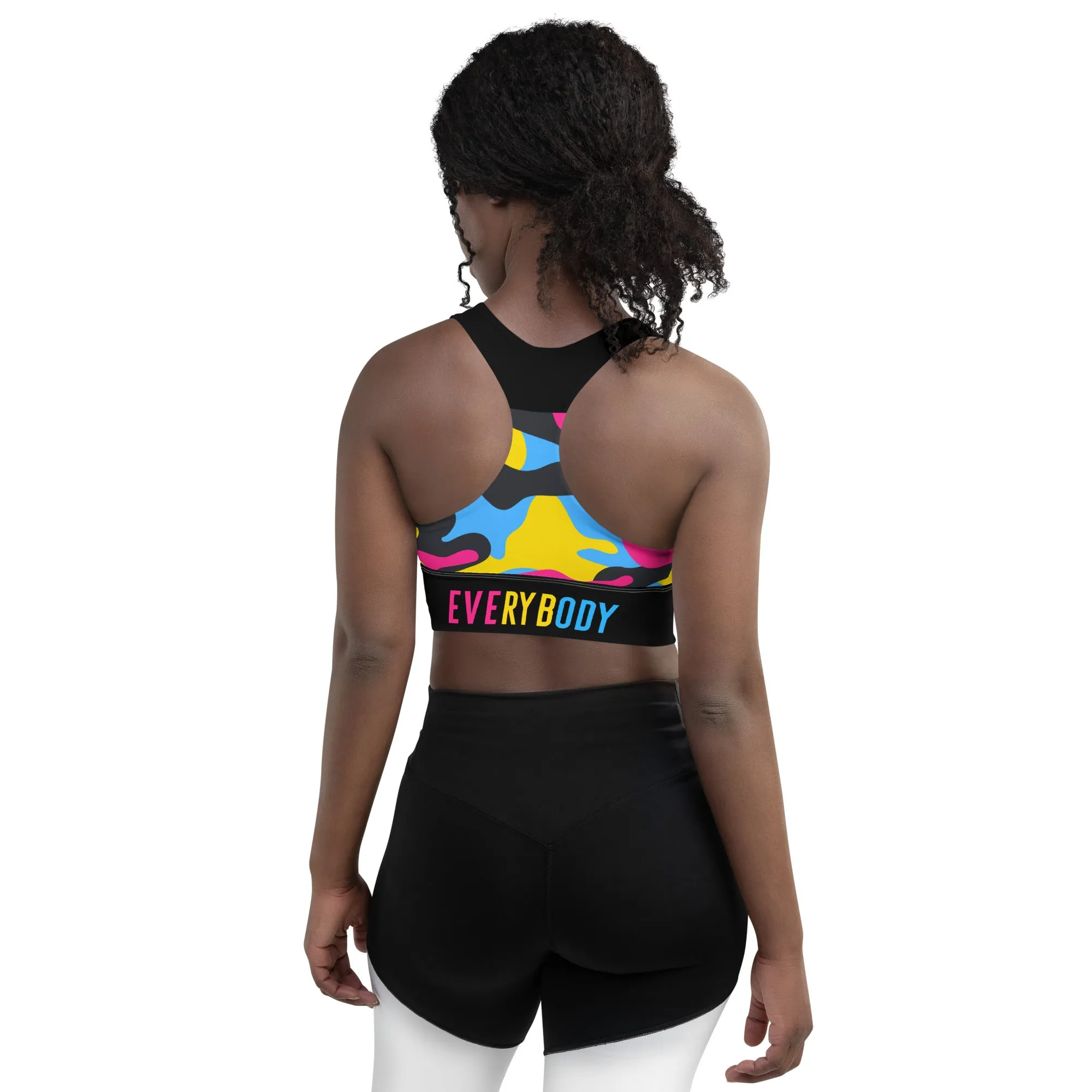 Pansexual Pride Camo Sports Bra