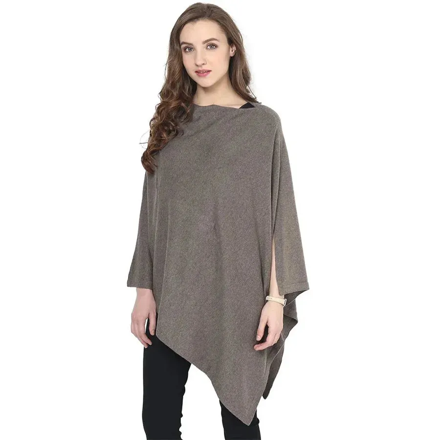 Pluchi Maternity Poncho Rosette (Brown Melange)