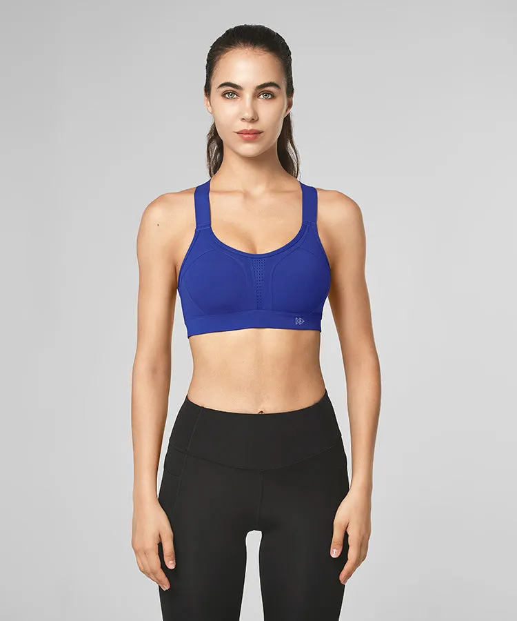 Power Adjustable Criss Cross Padded Running Bra | Women's High Support Sports Bra (Plus Size)