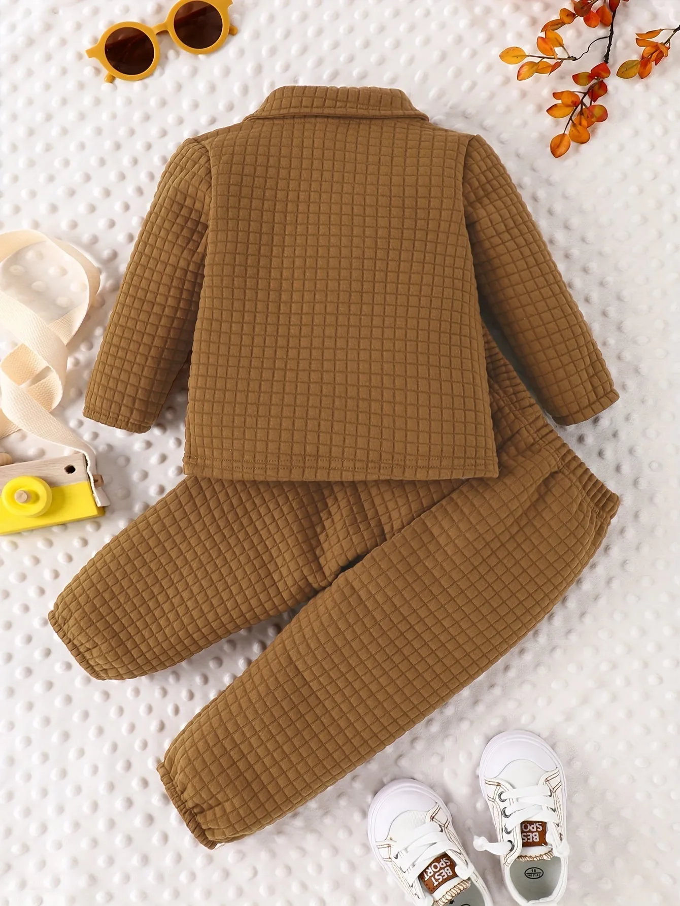 Preppy Checkered Style 2Pcs Baby Boys Outfits