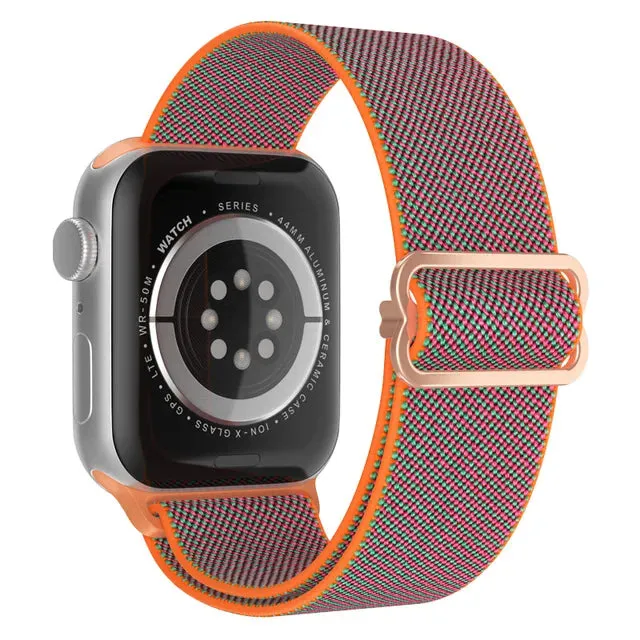 Scrunchie Strap for Apple watch Ultra 49mm band 45mm 44/40mm 41mm Adjustable Nylon solo Loop bracelet iWatch serie 4 5 se 6 7 8 9