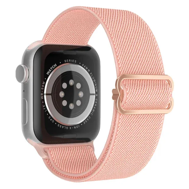 Scrunchie Strap for Apple watch Ultra 49mm band 45mm 44/40mm 41mm Adjustable Nylon solo Loop bracelet iWatch serie 4 5 se 6 7 8 9