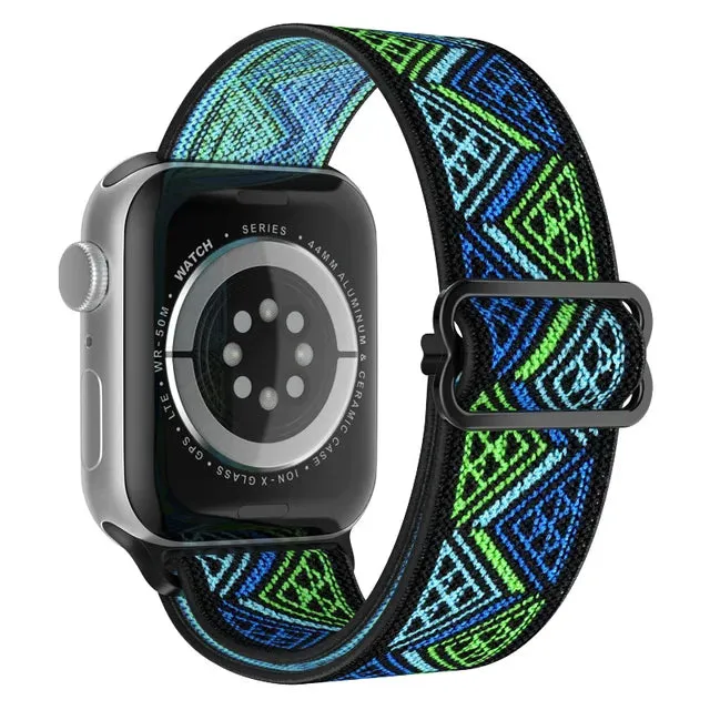 Scrunchie Strap for Apple watch Ultra 49mm band 45mm 44/40mm 41mm Adjustable Nylon solo Loop bracelet iWatch serie 4 5 se 6 7 8 9