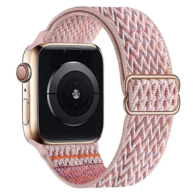 Scrunchie Strap for Apple watch Ultra 49mm band 45mm 44/40mm 41mm Adjustable Nylon solo Loop bracelet iWatch serie 4 5 se 6 7 8 9