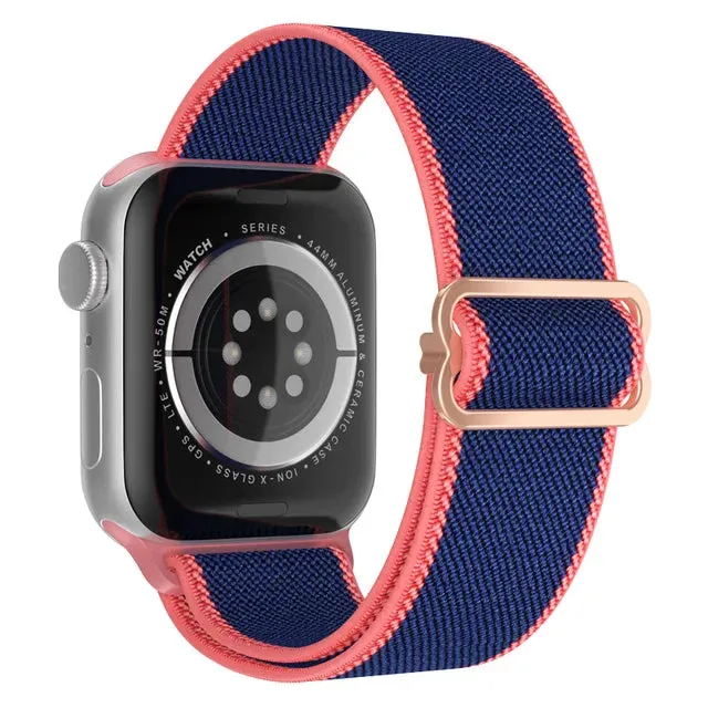 Scrunchie Strap for Apple watch Ultra 49mm band 45mm 44/40mm 41mm Adjustable Nylon solo Loop bracelet iWatch serie 4 5 se 6 7 8 9