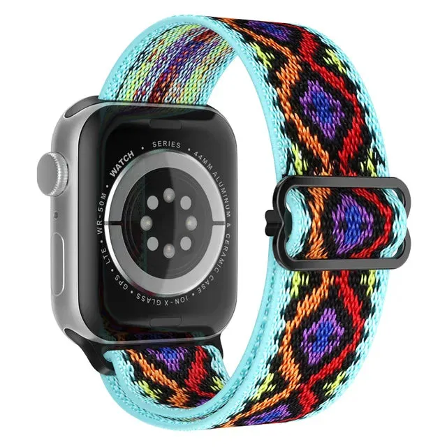 Scrunchie Strap for Apple watch Ultra 49mm band 45mm 44/40mm 41mm Adjustable Nylon solo Loop bracelet iWatch serie 4 5 se 6 7 8 9