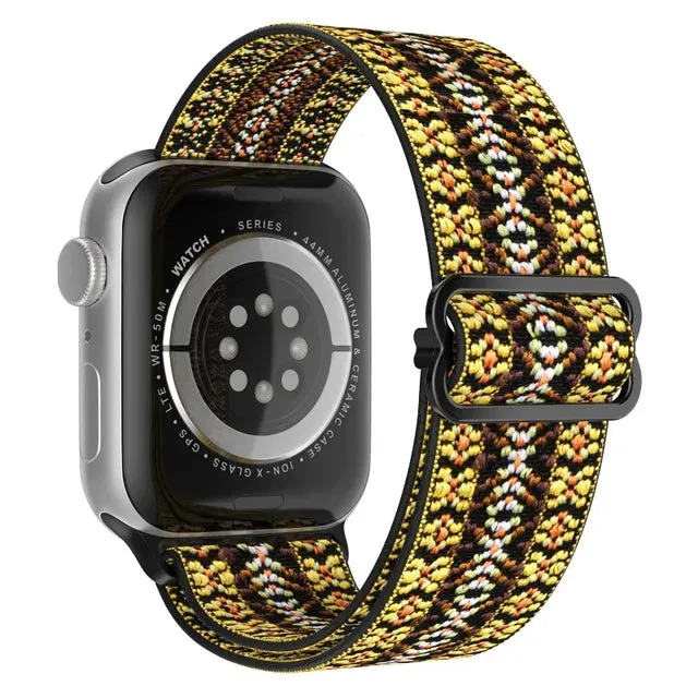 Scrunchie Strap for Apple watch Ultra 49mm band 45mm 44/40mm 41mm Adjustable Nylon solo Loop bracelet iWatch serie 4 5 se 6 7 8 9