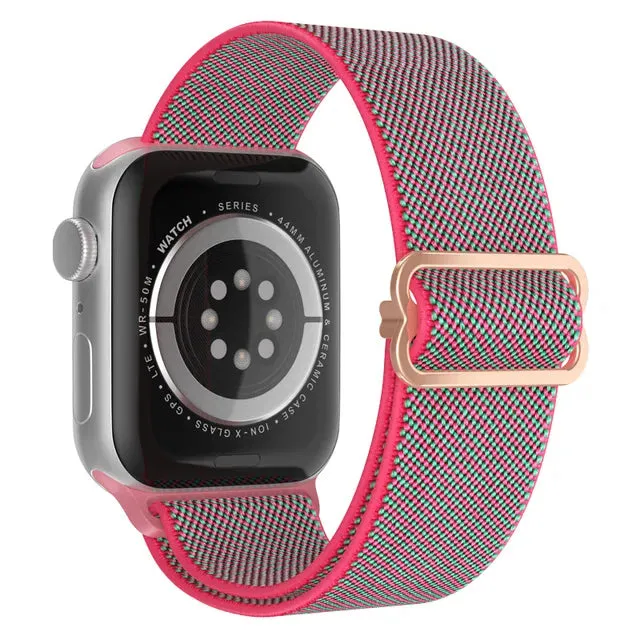 Scrunchie Strap for Apple watch Ultra 49mm band 45mm 44/40mm 41mm Adjustable Nylon solo Loop bracelet iWatch serie 4 5 se 6 7 8 9