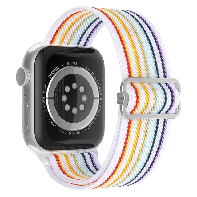 Scrunchie Strap for Apple watch Ultra 49mm band 45mm 44/40mm 41mm Adjustable Nylon solo Loop bracelet iWatch serie 4 5 se 6 7 8 9