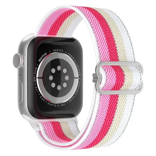 Scrunchie Strap for Apple watch Ultra 49mm band 45mm 44/40mm 41mm Adjustable Nylon solo Loop bracelet iWatch serie 4 5 se 6 7 8 9