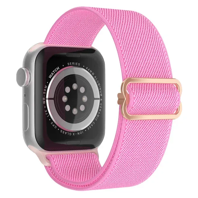 Scrunchie Strap for Apple watch Ultra 49mm band 45mm 44/40mm 41mm Adjustable Nylon solo Loop bracelet iWatch serie 4 5 se 6 7 8 9