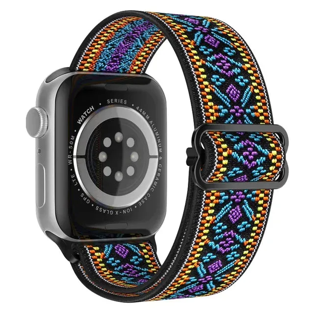 Scrunchie Strap for Apple watch Ultra 49mm band 45mm 44/40mm 41mm Adjustable Nylon solo Loop bracelet iWatch serie 4 5 se 6 7 8 9