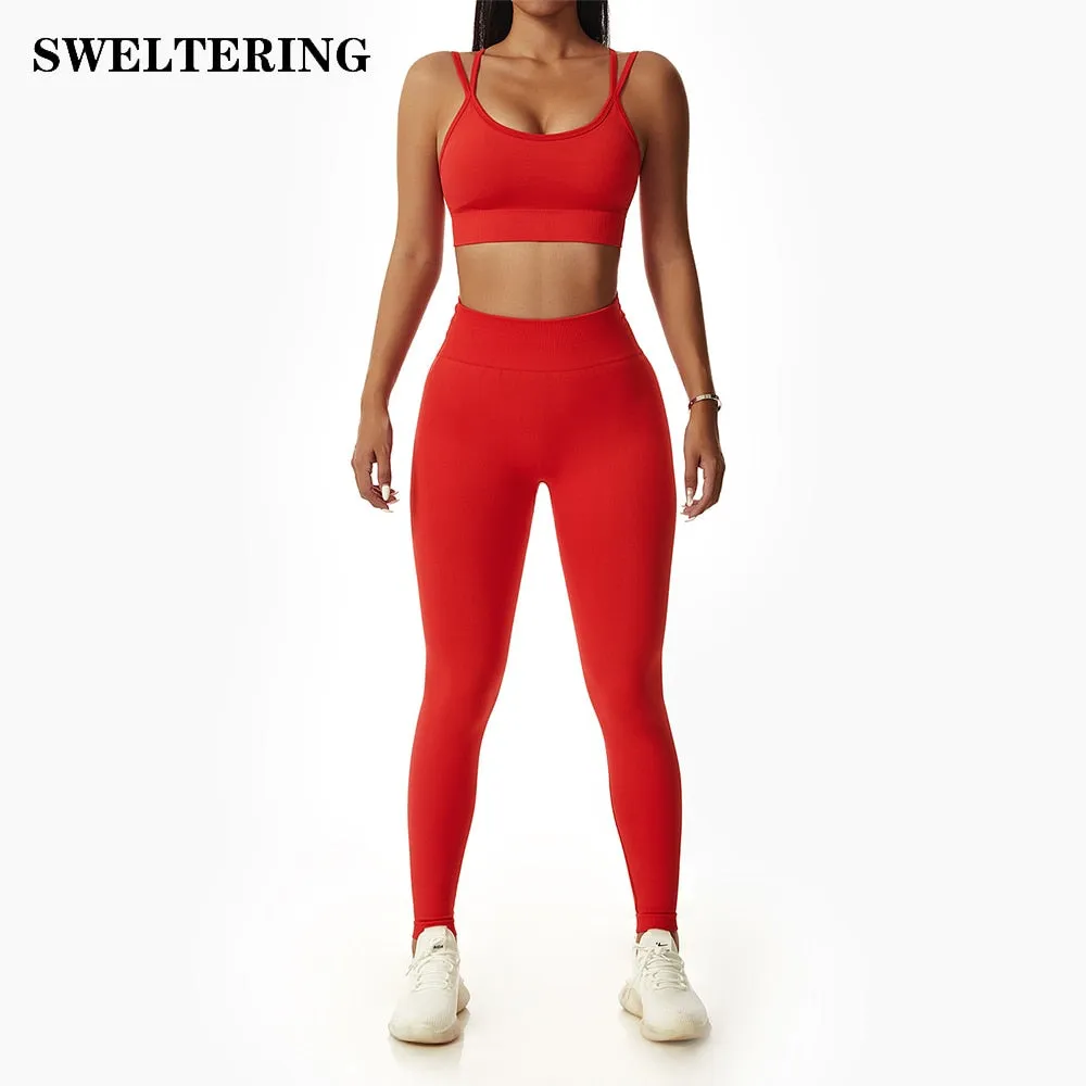 Seamless Women Sportswear Yoga Sets Workout Sports Bra Gym Clothing High Waist Legging Fitness Women Tracksuit Athletic Outfits