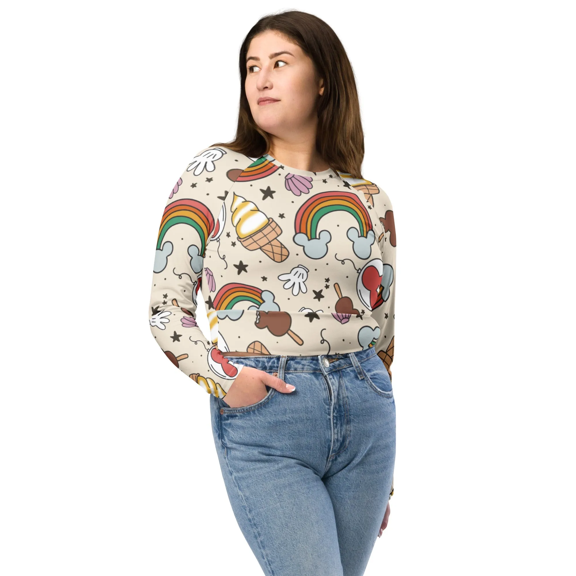 Summer trips Recycled long-sleeve crop top- matching family styles