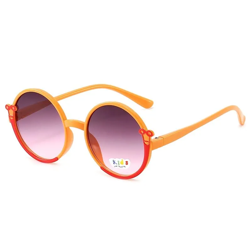 SYGA Children's Sunglasses Funny Round Frame Knockwell Sunglasses Anti-UV Lens Eyewear Snail-Shaped Kids Goggles (Orange)