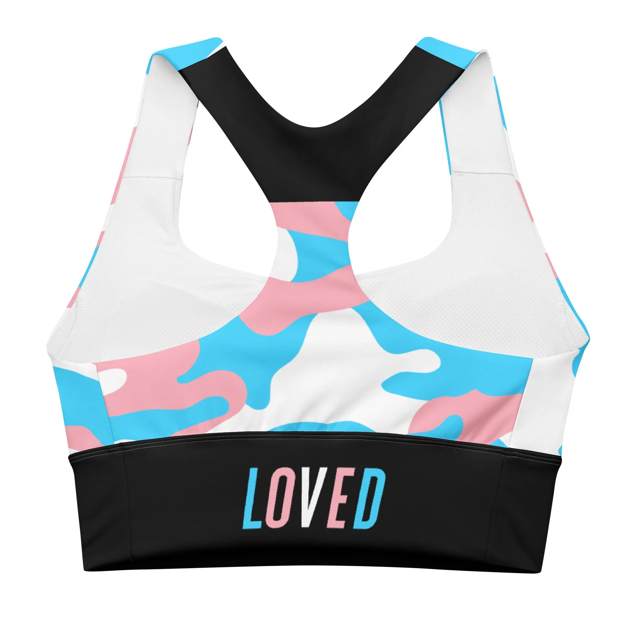 Trans Pride Camo Sports Bra