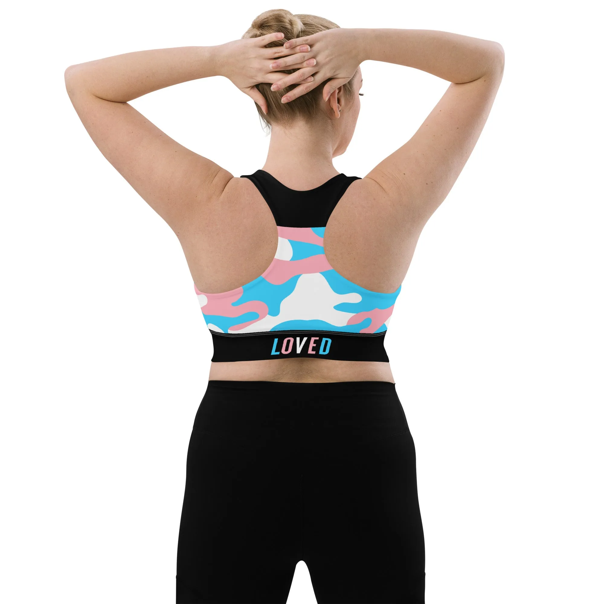 Trans Pride Camo Sports Bra