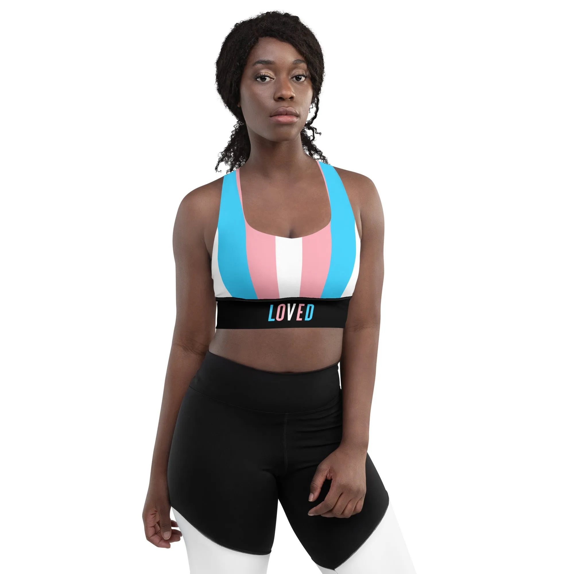 Trans Pride Flag Sports Bra