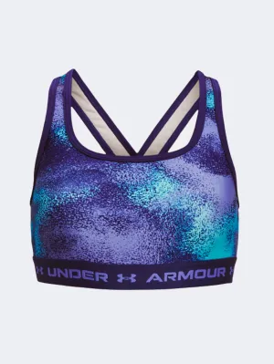 Under Armour Crossback Printed Girls Training Bra Sonar Blue