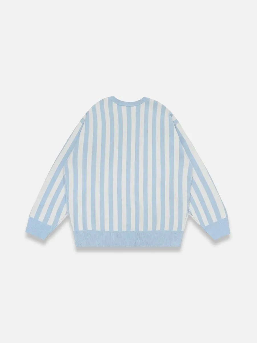 Vertical Stripe Knit Sweater