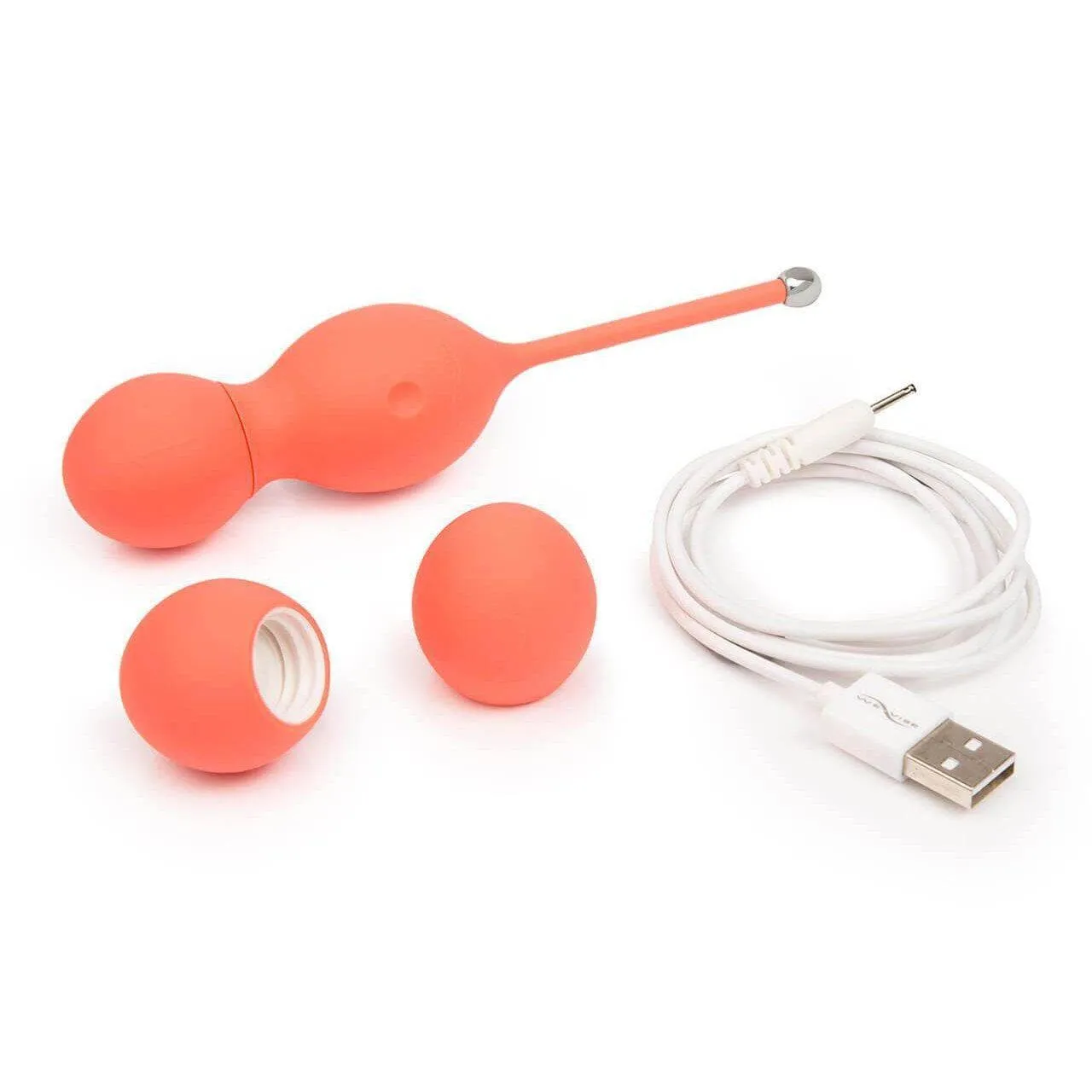 We-Vibe Bloom Silicone Kegel Exercise Vibrator Coral with 3 Progressive Weights