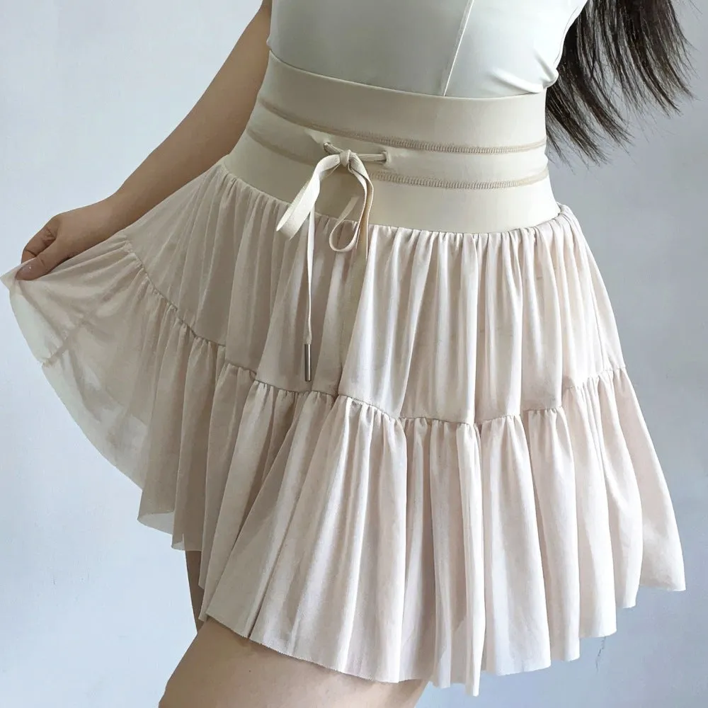 Wenkouban skirt outfits Style Tennis Skirt Sexy Mesh Skirt Women's High Waist Slimming A- line Pleated Skirt Sports Skirt