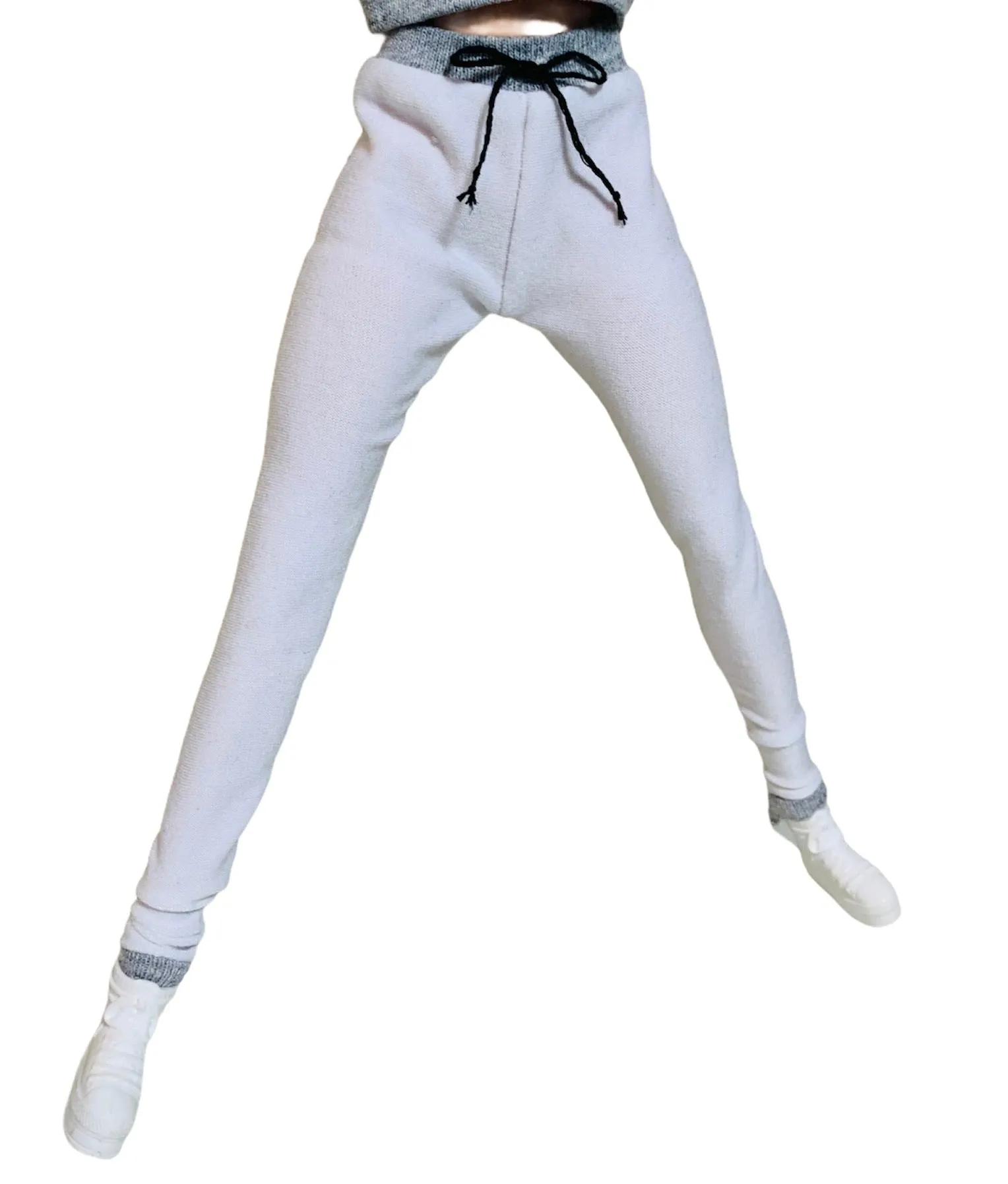 White tracksuit for Barbie doll white and gray hoodie and matching leggings