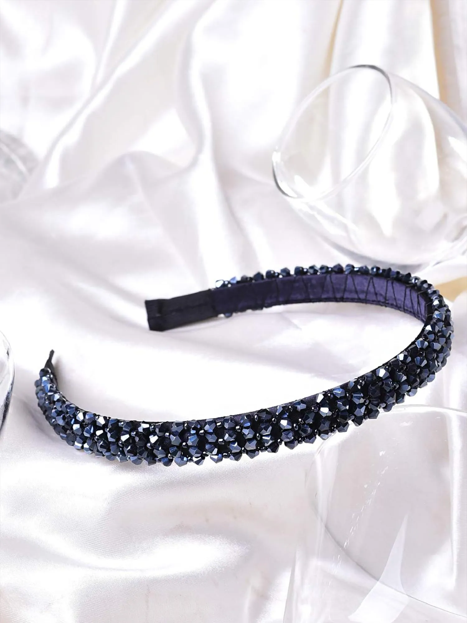 Yellow Chimes Hair Band for Women Girls Hair Accessories for Women Crystal Rhinestone Headband for Women Hair Band for Girls Blue Headband Hair Bands for Girls Hair Accessories for Women Gifts