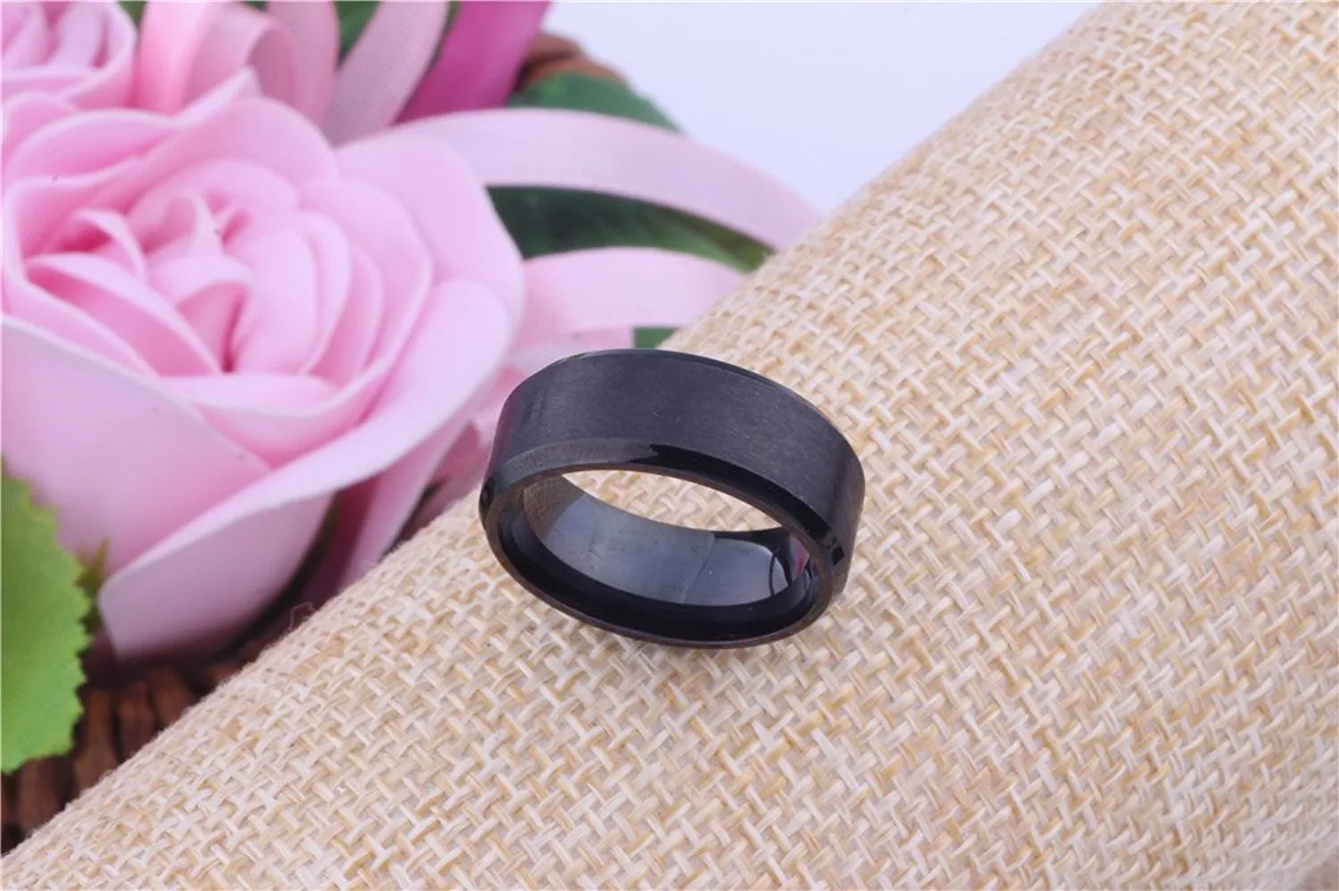 Yellow Chimes Rings for Women Black Ring 316L Stainless Steel Black Band Ring Women and Girls (10)